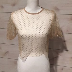Gold mesh top